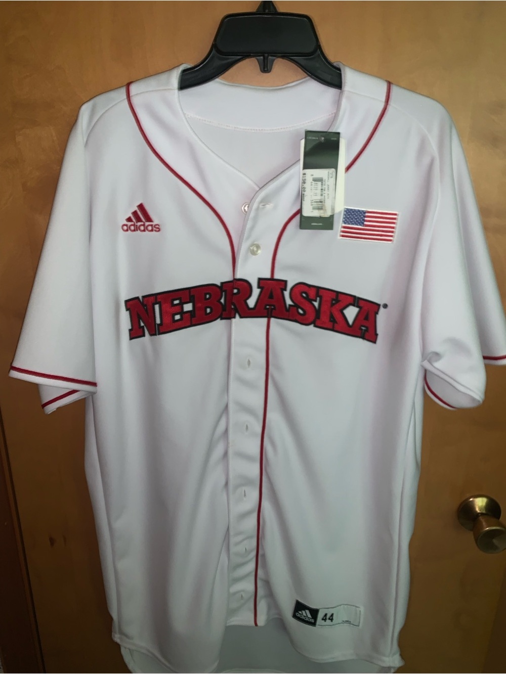 Majestic White Baseball Jersey with Red Trim - Men's